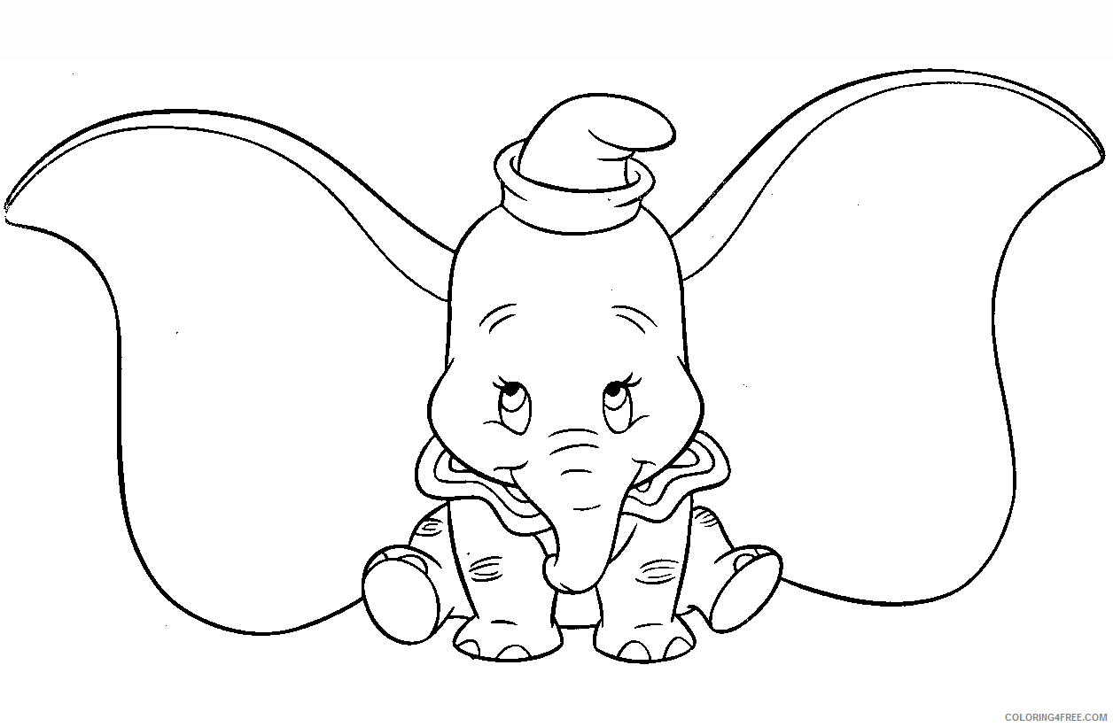 Dumbo Coloring Pages TV Film cute dumbo Printable 2020 02564 Coloring4free