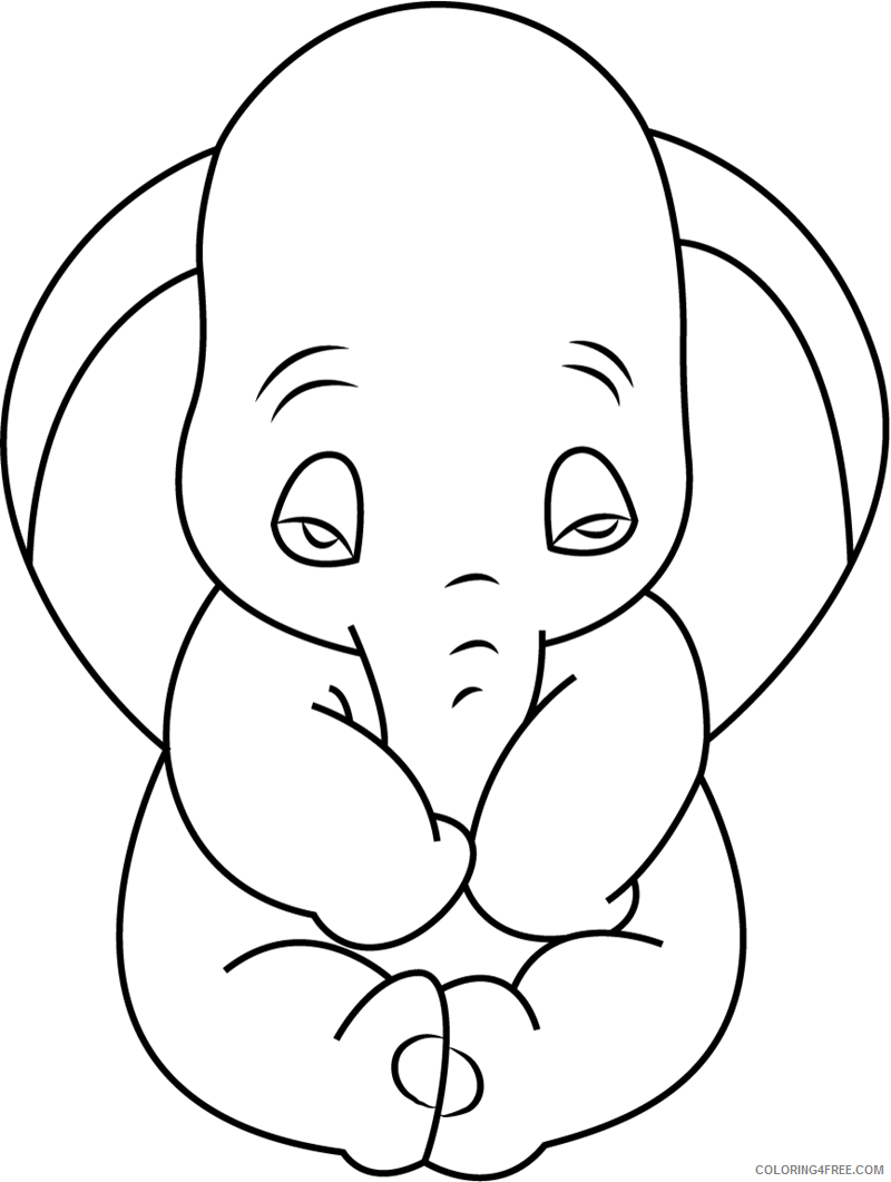 Dumbo Coloring Pages TV Film cute dumbo a4 Printable 2020 02559 Coloring4free