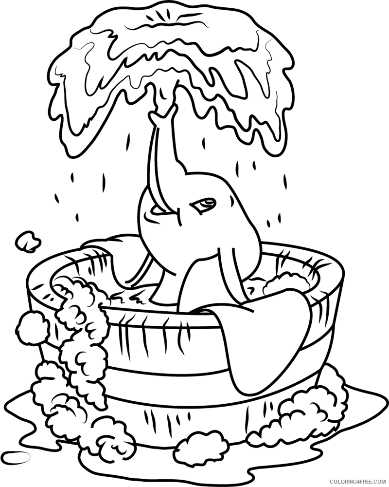 Dumbo Coloring Pages TV Film dumbo bath a4 Printable 2020 02558 Coloring4free