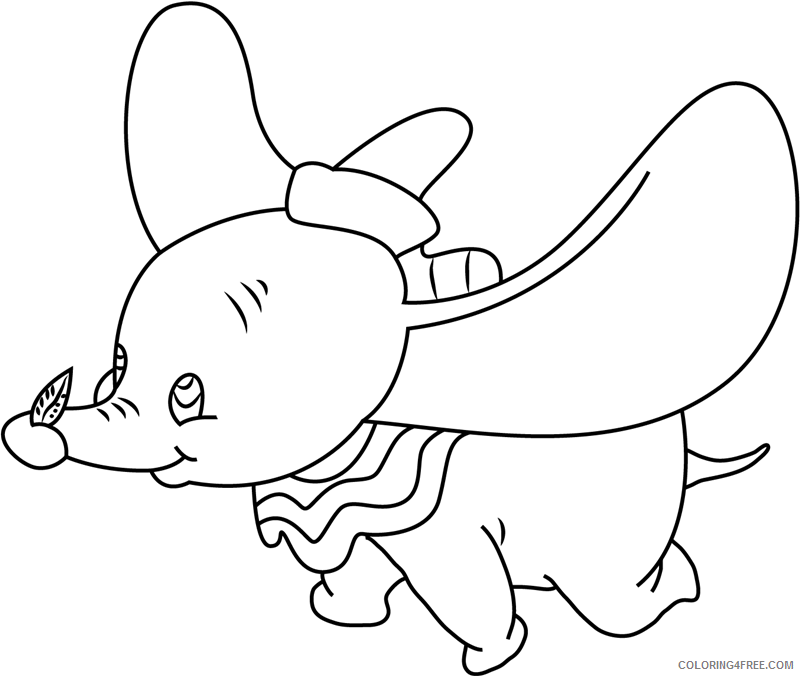 Dumbo Coloring Pages TV Film dumbo flying a4 Printable 2020 02563 Coloring4free