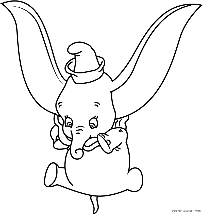 Dumbo Coloring Pages TV Film dumbo jumping a4 Printable 2020 02562 Coloring4free