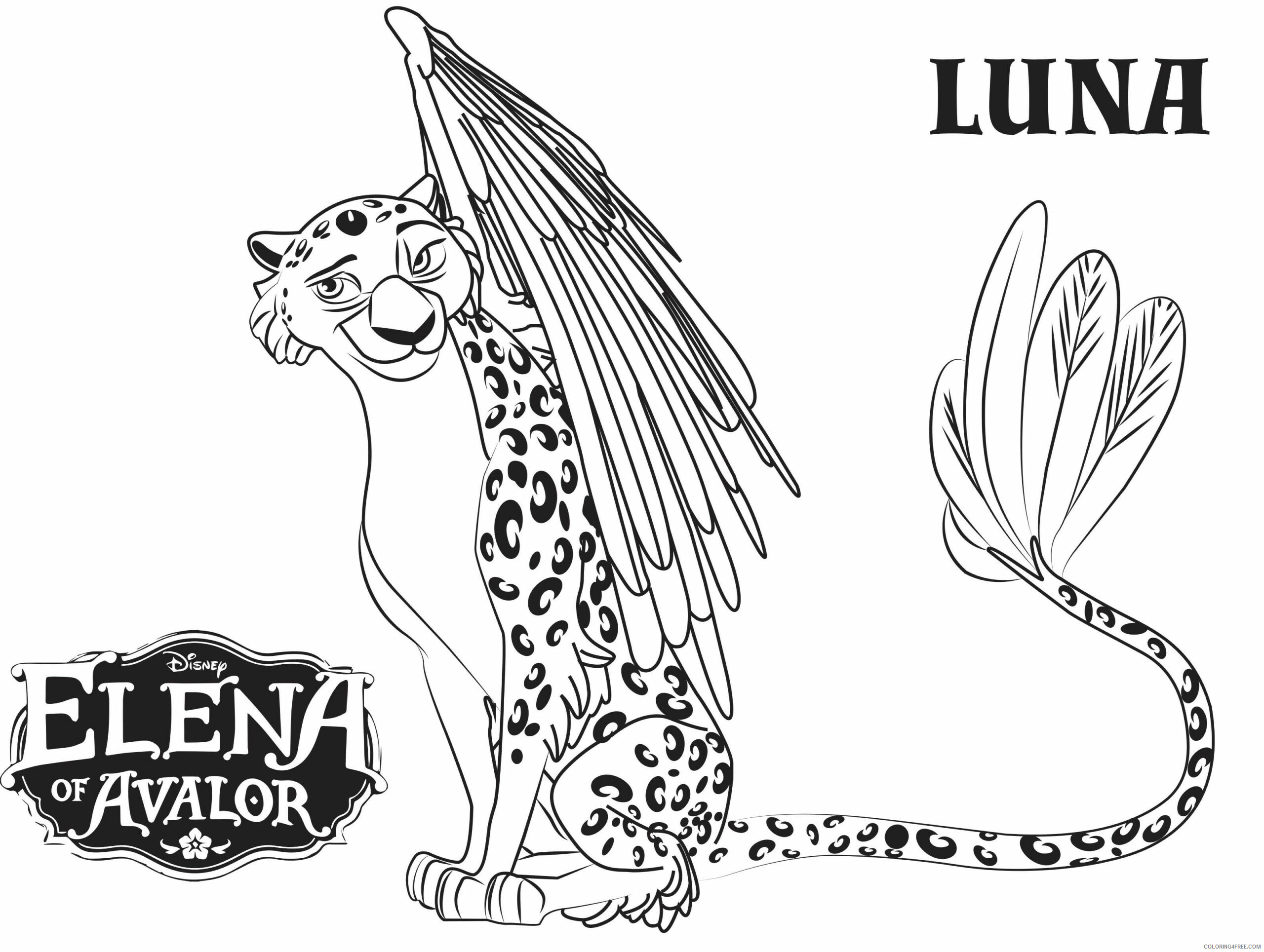 Elena of Avalor Coloring Pages TV Film Elena of Avalor Luna Printable 2020 02635 Coloring4free
