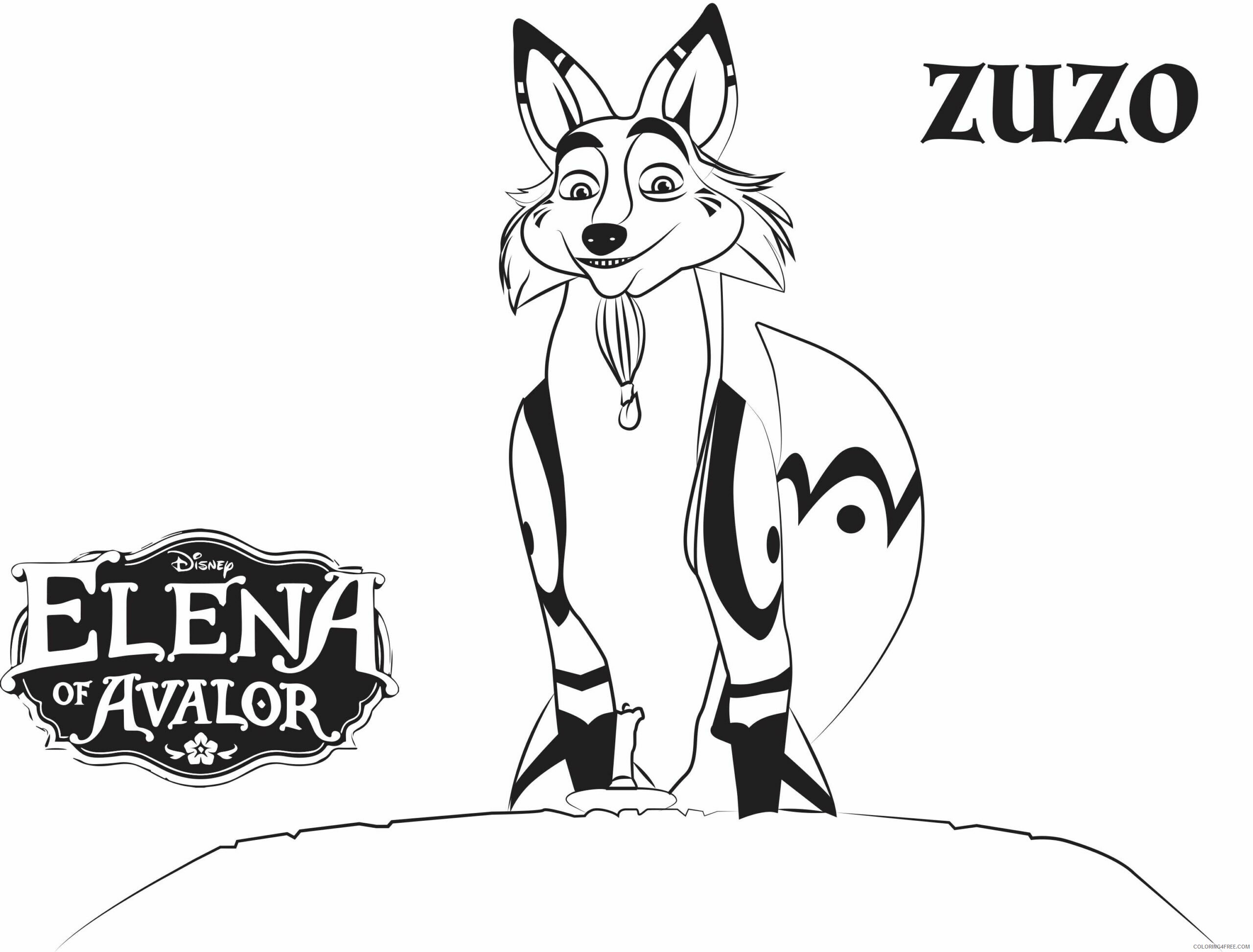 Elena of Avalor Coloring Pages TV Film Elena of Avalor Zuzo Printable 2020 02637 Coloring4free