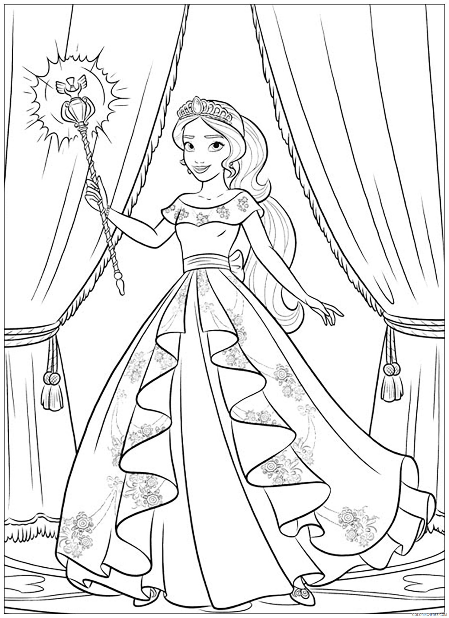 Elena of Avalor Coloring Pages TV Film Free Elena of Avalor Printable 2020 02641 Coloring4free