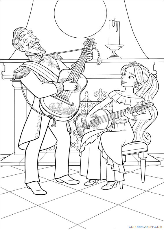 Elena of Avalor Coloring Pages TV Film Guitars Printable 2020 02633 Coloring4free