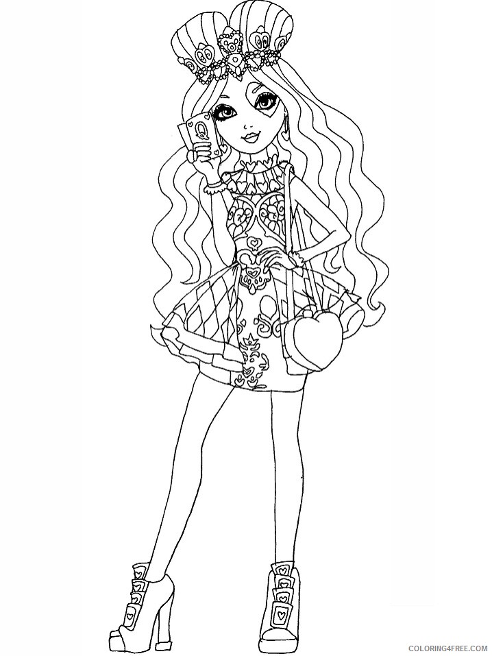 Ever After High Coloring Pages Tv Film High Lizzie Hearts Printable 2020 02692 Coloring4free Coloring4free Com