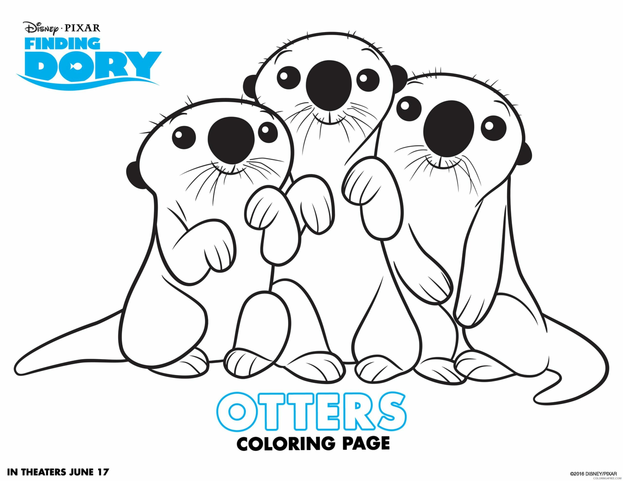 Finding Dory Coloring Pages TV Film Dory Otters Printable 2020 02772 Coloring4free
