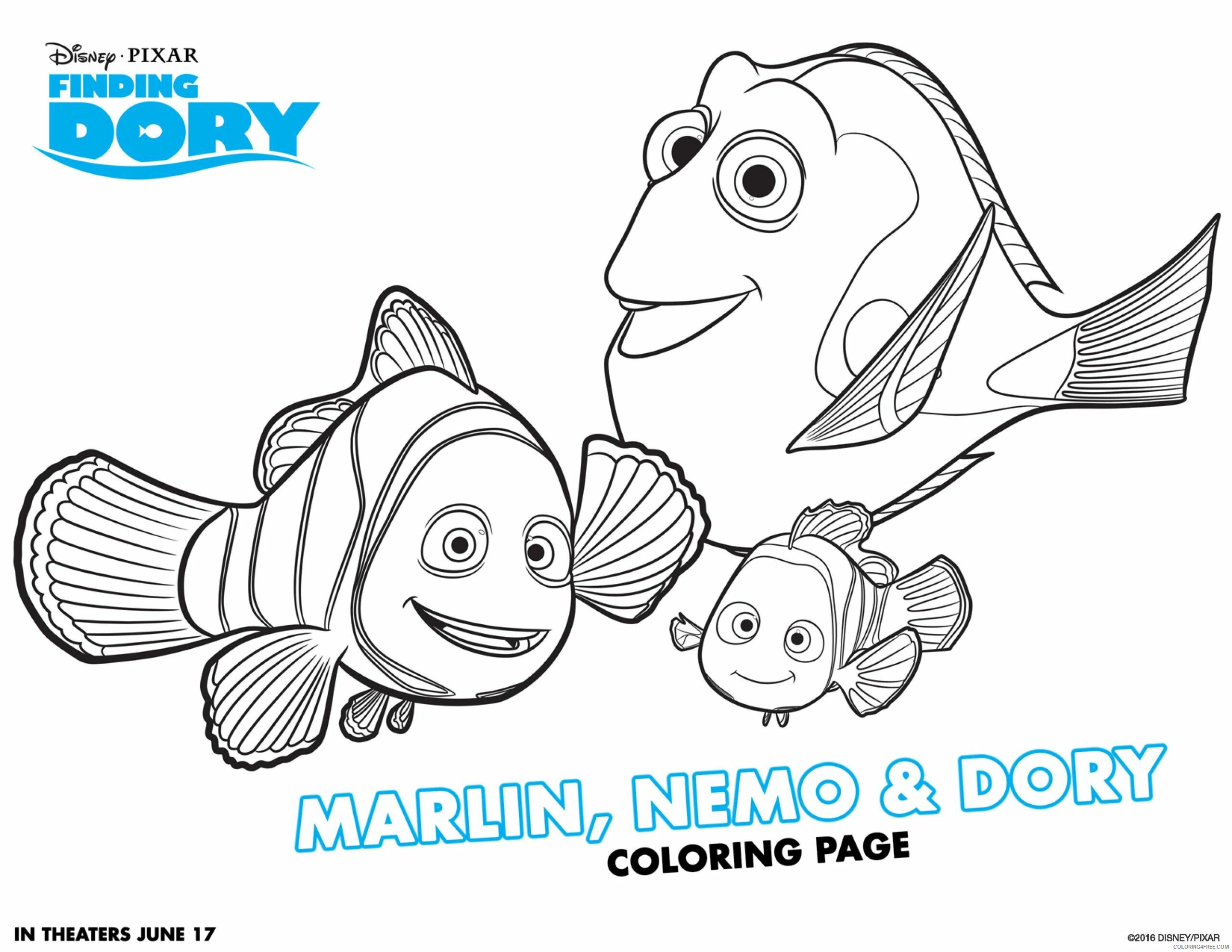 Finding Dory Coloring Pages TV Film Marlin Neemo and Dory Printable 2020 02798 Coloring4free