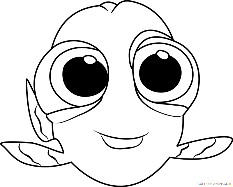 Finding Dory Coloring Pages TV Film baby dory smiling Printable 2020 02759 Coloring4free