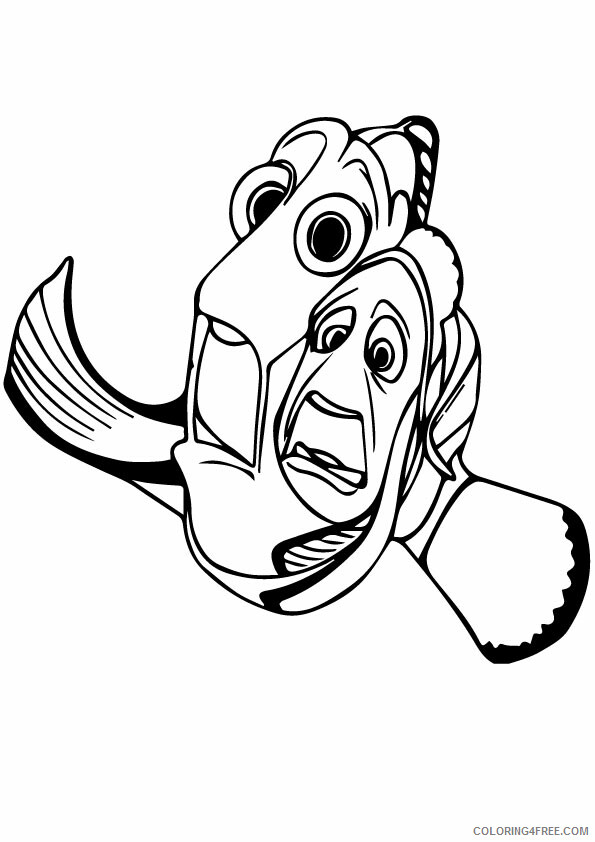 Finding Dory Coloring Pages TV Film dory and marlin running Printable 2020 02757 Coloring4free