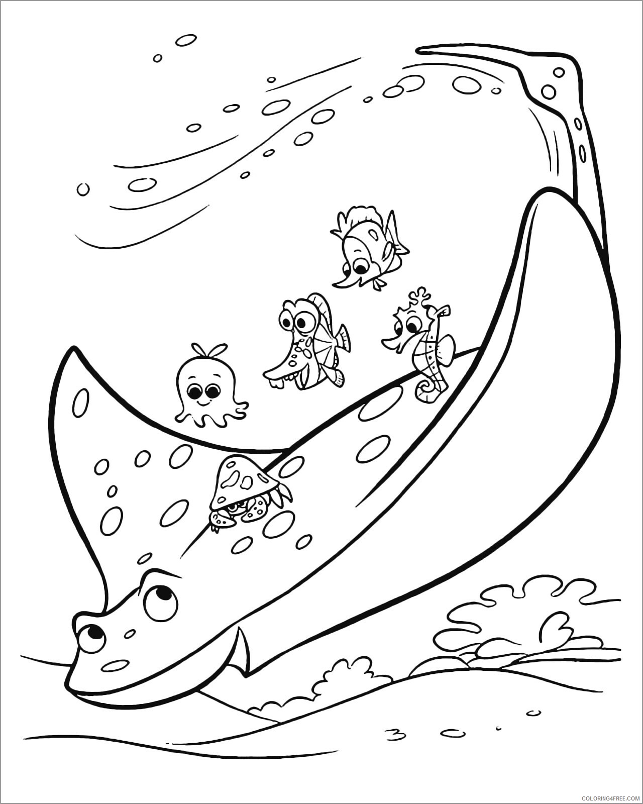 Finding Dory Coloring Pages TV Film mr ray with students Printable 2020 02791 Coloring4free