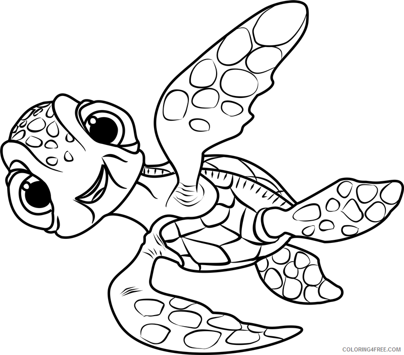 Finding Dory Coloring Pages TV Film squirt in finding dory Printable 2020 02758 Coloring4free