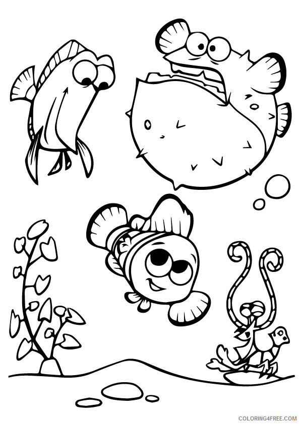 Finding Nemo Coloring Pages TV Film a cute finding nemo tree Printable 2020 02804 Coloring4free