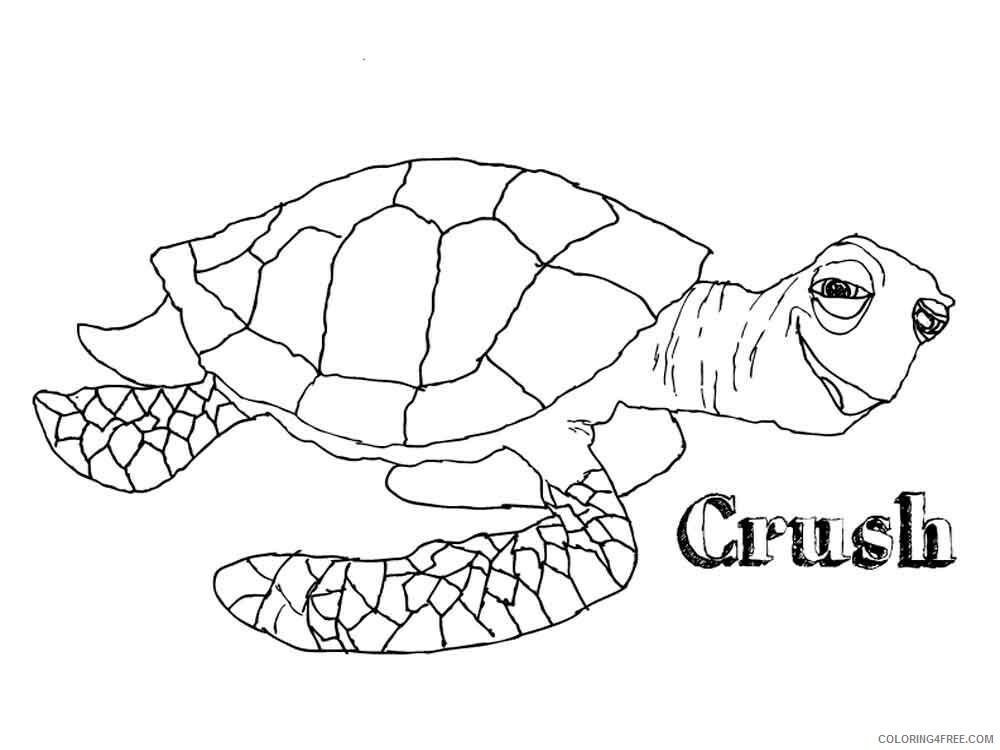 Finding Nemo Coloring Pages Tv Film Crush And Squirt 5 Printable Coloring4free Coloring4free Com