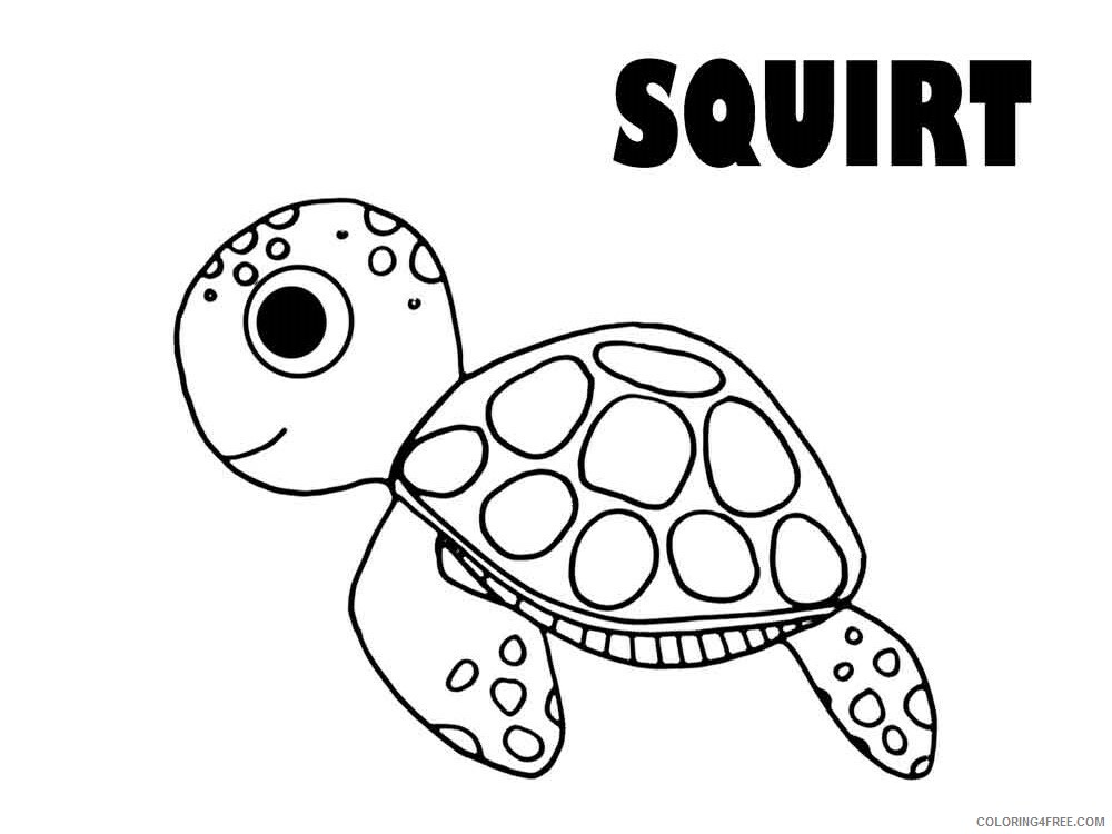 Finding Nemo Coloring Pages TV Film crush and squirt 9 Printable 2020 02846 Coloring4free