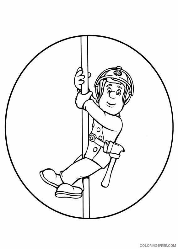 Fireman Sam Coloring Pages TV Film Down Sliding Down Firepole Printable 2020 02925 Coloring4free