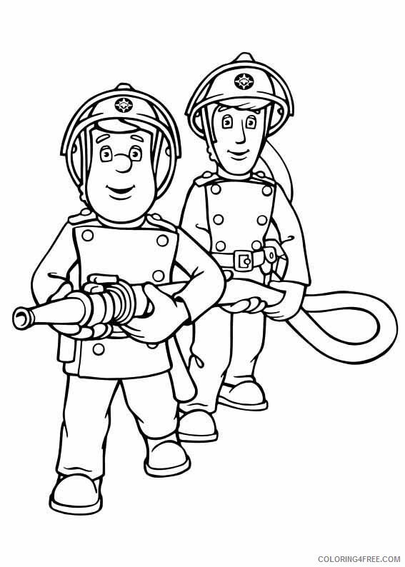 Fireman Sam Coloring Pages TV Film Fire Hose Printable 2020 02901 Coloring4free