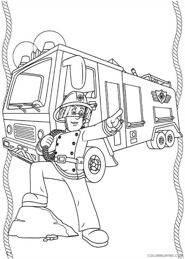 Fireman Sam Coloring Pages TV Film Fireman Sam Hero Printable 2020 02926 Coloring4free