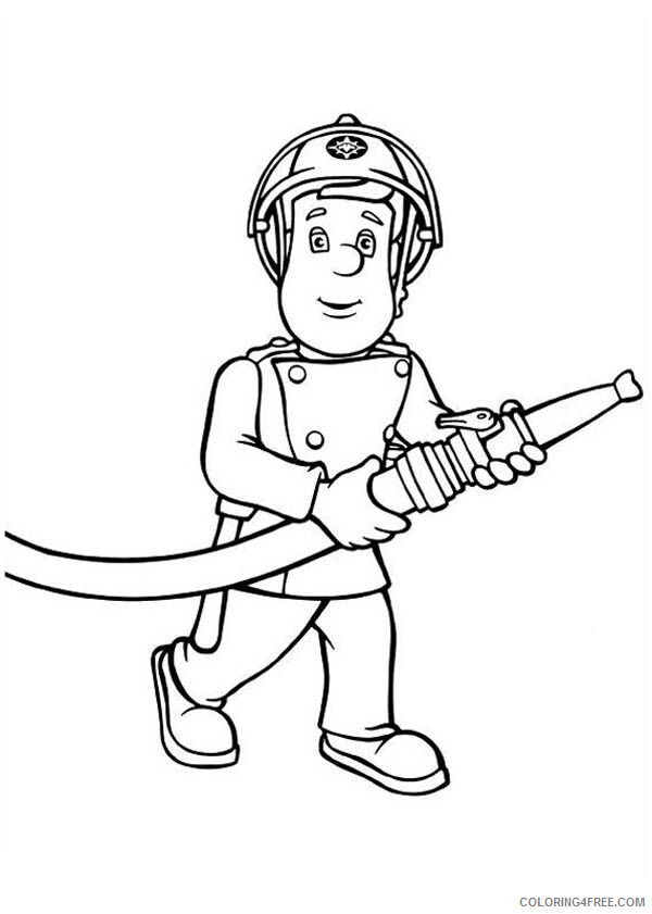 Fireman Sam Coloring Pages TV Film Fireman Sam and Firehose Printable 2020 02900 Coloring4free