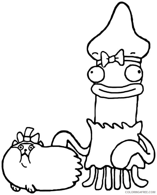 Fish Hooks Coloring Pages TV Film Miss Lips Walking Her Pet 2020 02951 Coloring4free