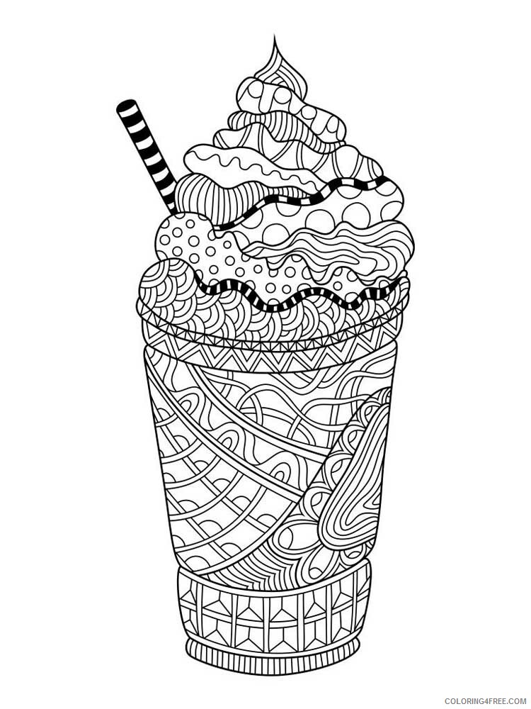 Food Zentangle Coloring Pages zentangle ice cream 1 Printable 2020 767 Coloring4free