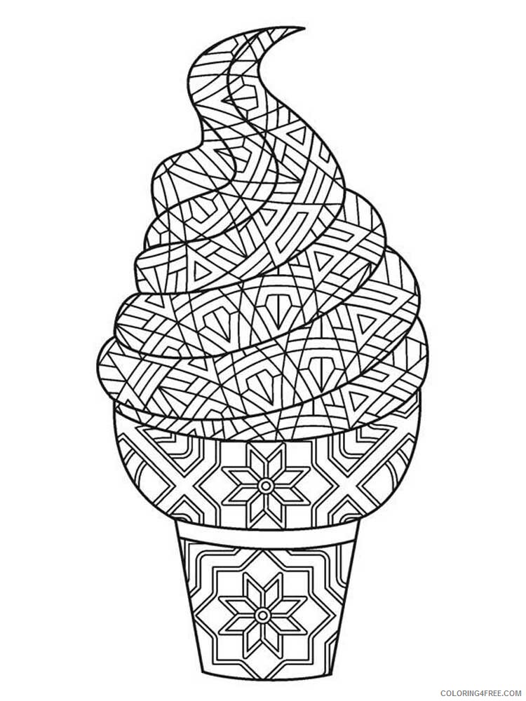 Food Zentangle Coloring Pages zentangle ice cream 10 Printable 2020 768 Coloring4free
