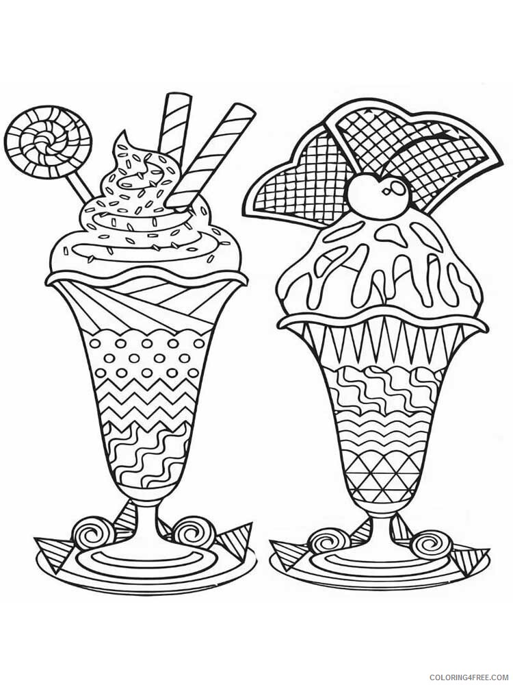 Food Zentangle Coloring Pages zentangle ice cream 11 Printable 2020 769 Coloring4free