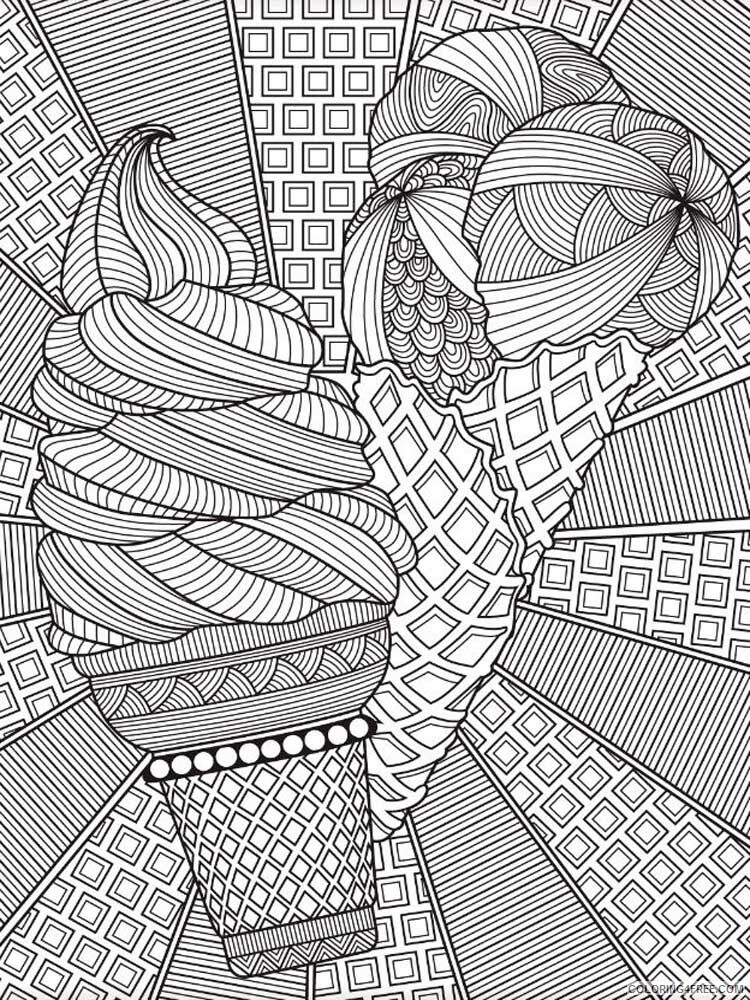 Food Zentangle Coloring Pages zentangle ice cream 4 Printable 2020 772 Coloring4free