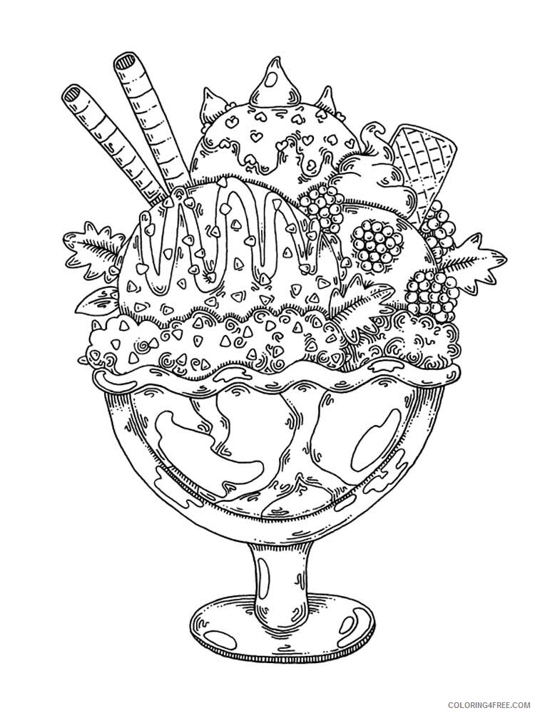 Food Zentangle Coloring Pages zentangle ice cream 7 Printable 2020 774 Coloring4free