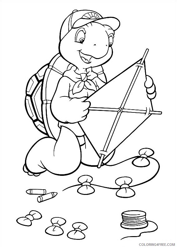 Franklin and Friends Coloring Pages TV Film franklin making kite 2020 02992 Coloring4free