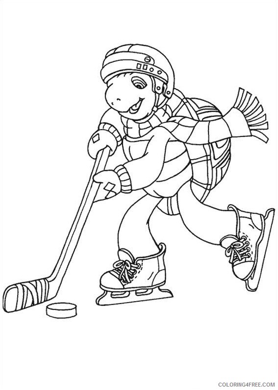 Franklin and Friends Coloring Pages TV Film franklin playing hockey 2020 02993 Coloring4free