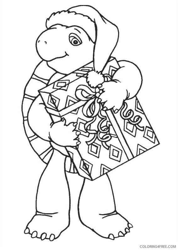 Franklin and Friends Coloring Pages TV Film franklin with a gift 2020 02994 Coloring4free
