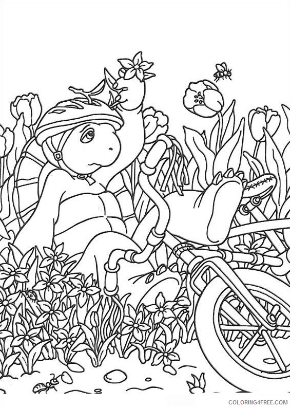 Franklin and Friends Coloring Pages TV Film sad franklin with flowers 2020 03003 Coloring4free