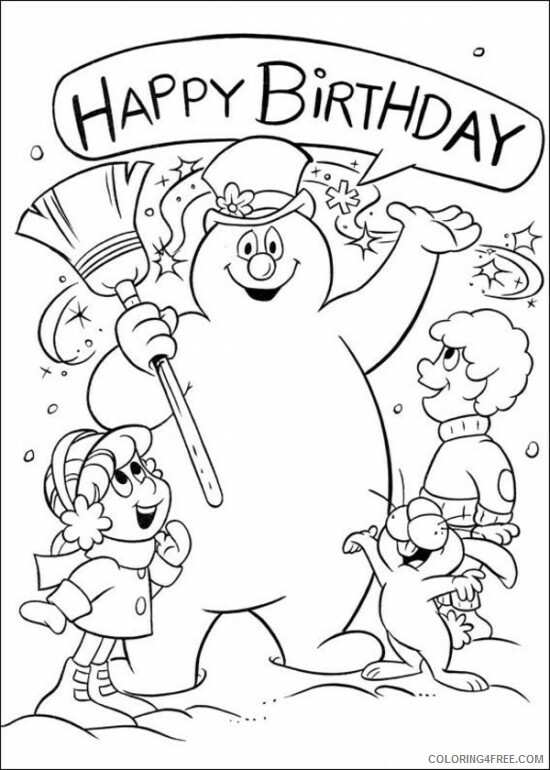 Frosty the Snowman Coloring Pages TV Film happy birthday Printable 2020 03073 Coloring4free