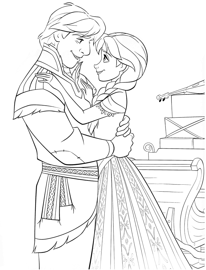 Frozen Coloring Pages TV Film frozen anna in love Printable 2020 03141 Coloring4free