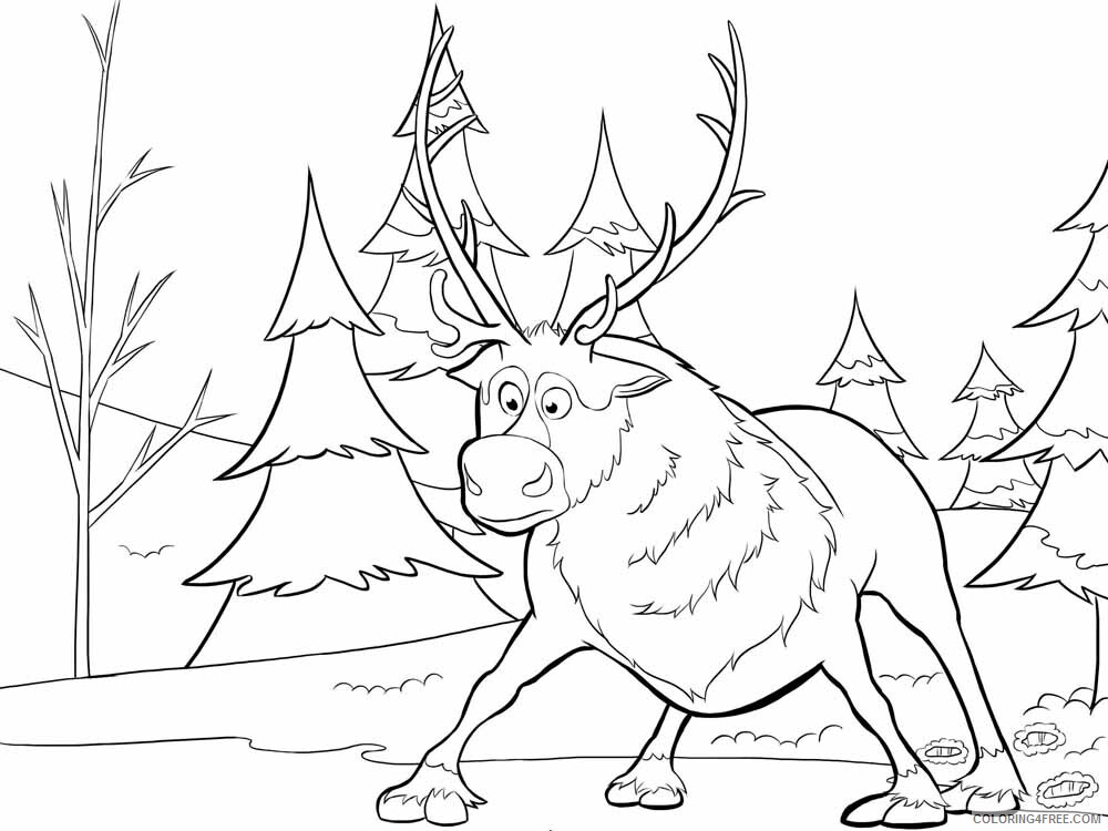 Frozen Coloring Pages TV Film sven frozen Printable 2020 03183 Coloring4free