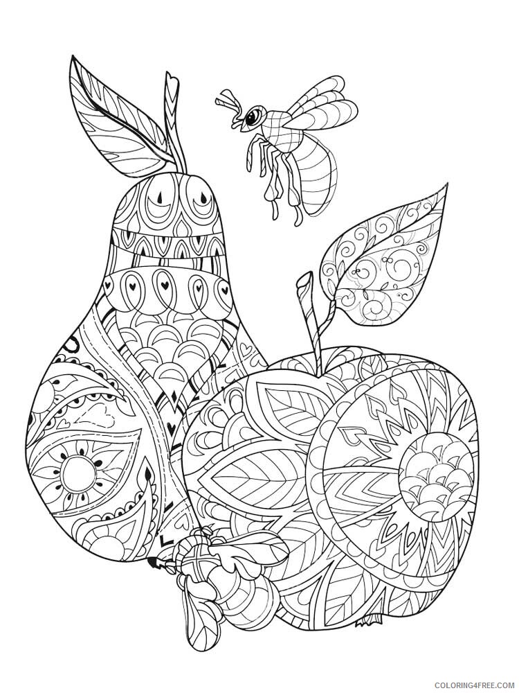 Fruit Zentangle Coloring Pages zentangle Pear 1 Printable 2020 806 Coloring4free