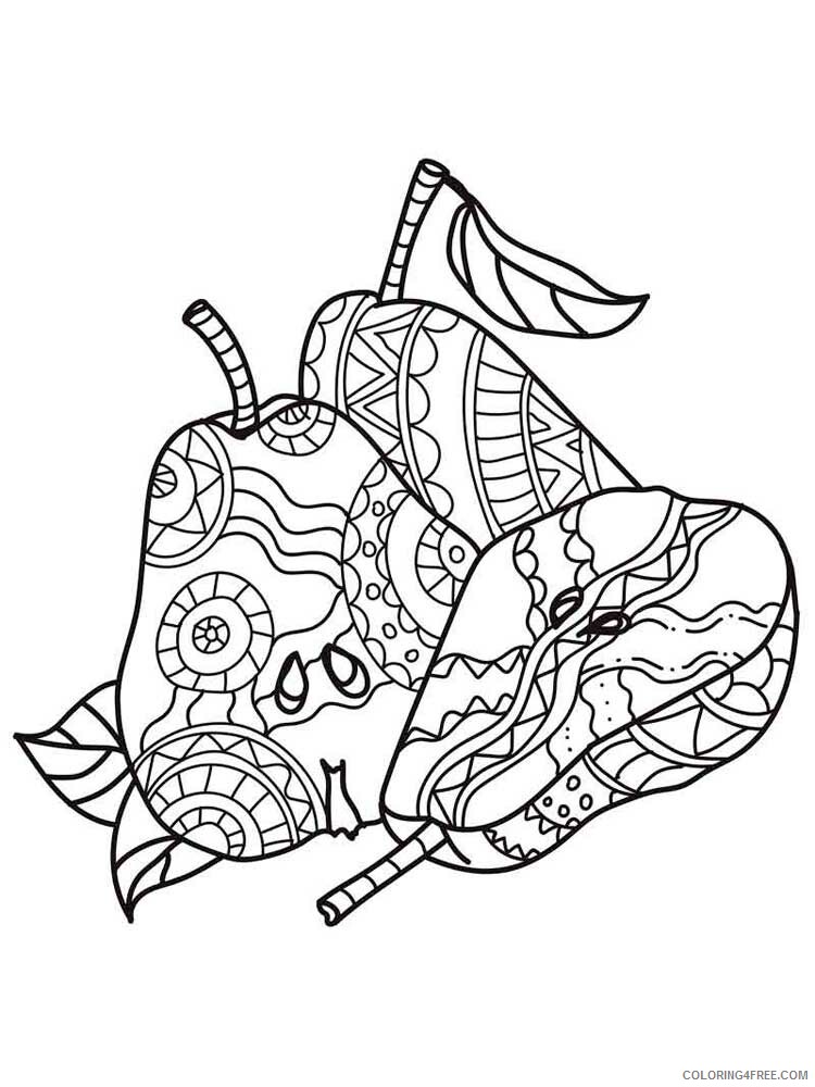 Fruit Zentangle Coloring Pages zentangle Pear 2 Printable 2020 807 Coloring4free