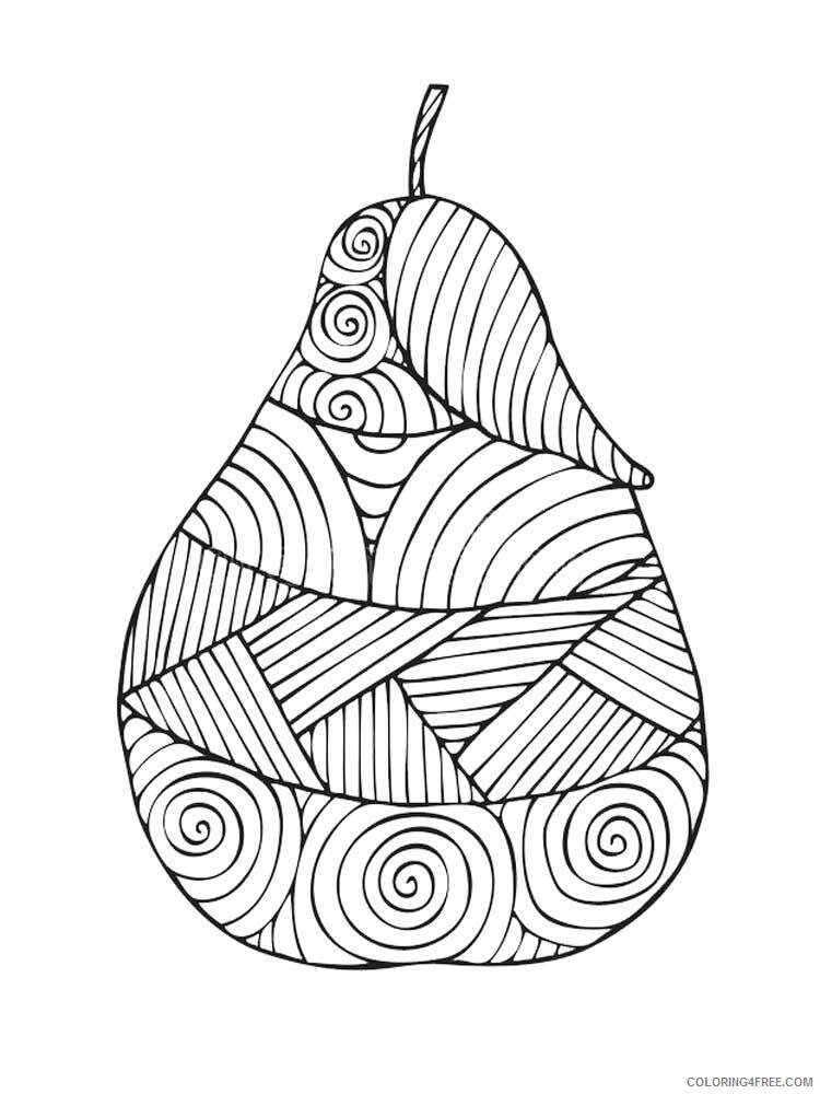 Fruit Zentangle Coloring Pages zentangle Pear 5 Printable 2020 810 Coloring4free