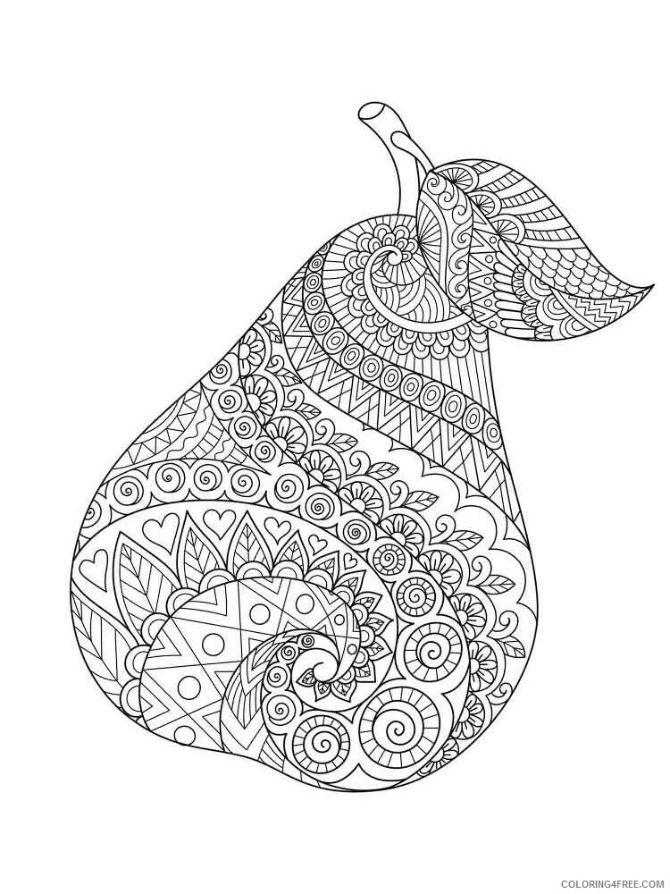 Fruit Zentangle Coloring Pages zentangle fruit 11 Printable 2020 789 Coloring4free
