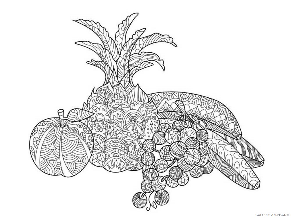 Fruit Zentangle Coloring Pages zentangle fruit 12 Printable 2020 790 Coloring4free