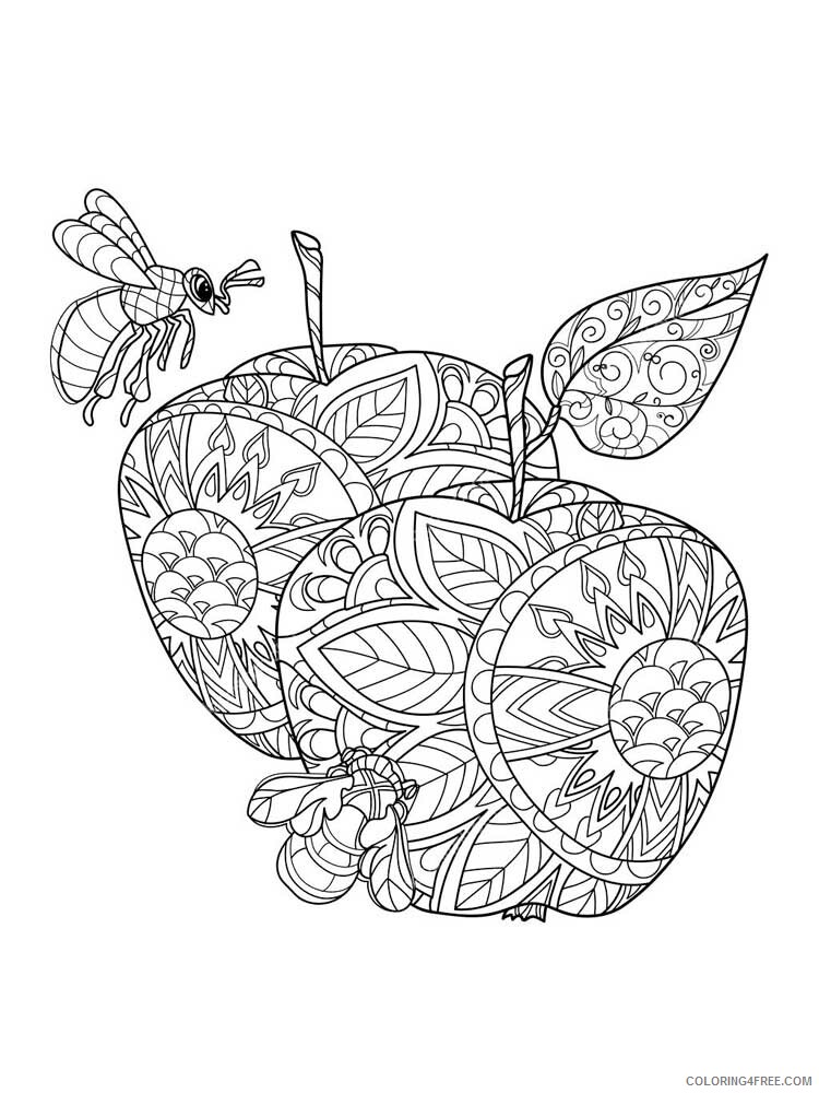 Fruit Zentangle Coloring Pages zentangle fruit 14 Printable 2020 792 Coloring4free