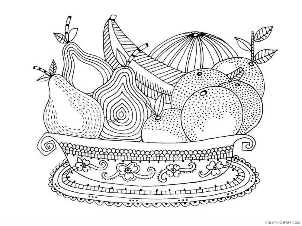 Fruit Zentangle Coloring Pages zentangle fruit 17 Printable 2020 795 Coloring4free