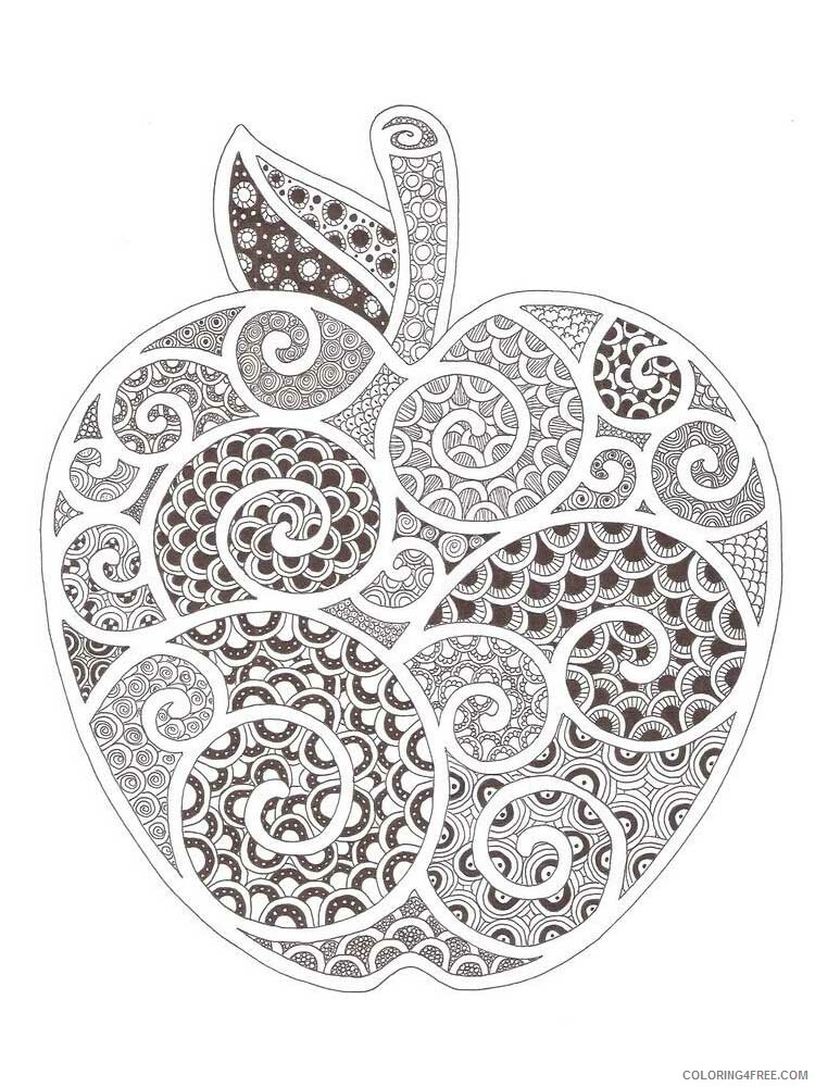 Fruit Zentangle Coloring Pages zentangle fruit 8 Printable 2020 804 Coloring4free