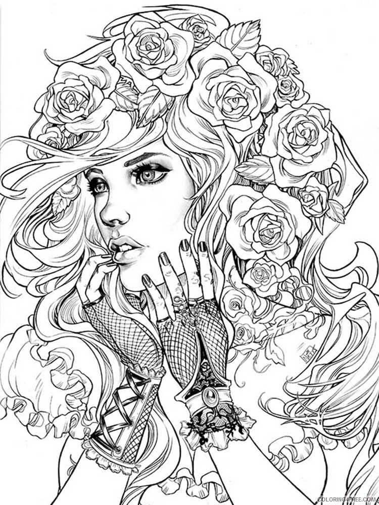 Girl Zentangle Coloring Pages zentangle girl 10 Printable 2020 820 Coloring4free