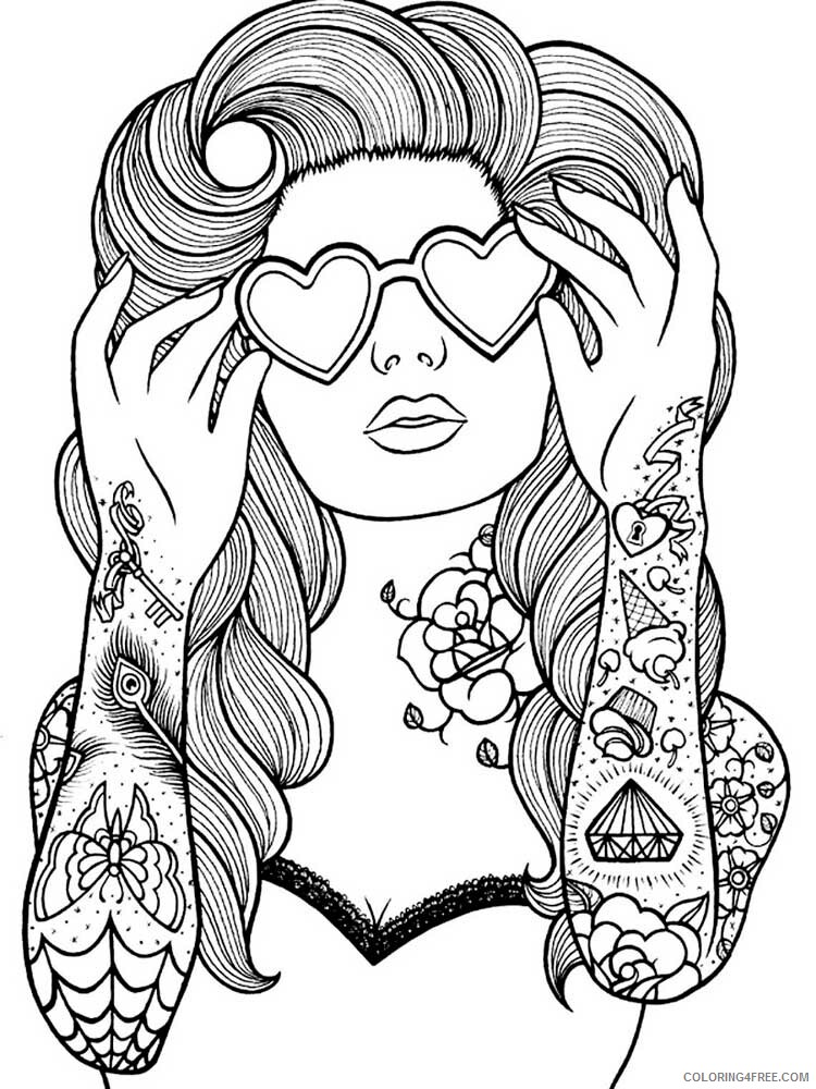 Girl Zentangle Coloring Pages zentangle girl 13 Printable 2020 823 Coloring4free