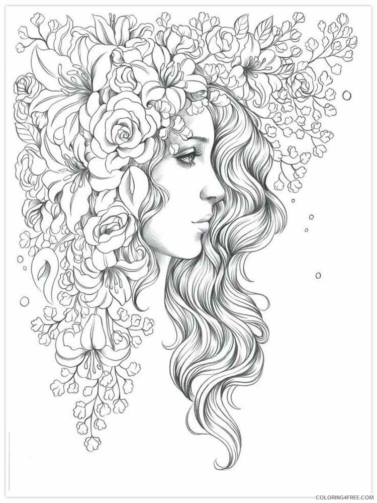 Girl Zentangle Coloring Pages zentangle girl 17 Printable 2020 825 Coloring4free