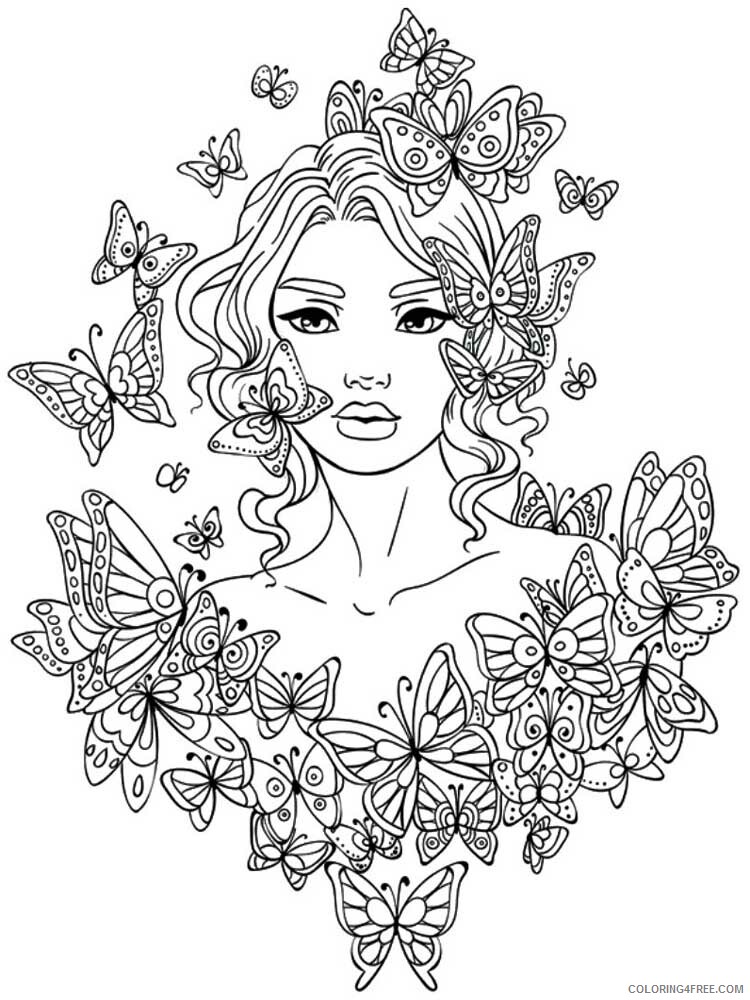 Girl Zentangle Coloring Pages zentangle girl 18 Printable 2020 826 Coloring4free