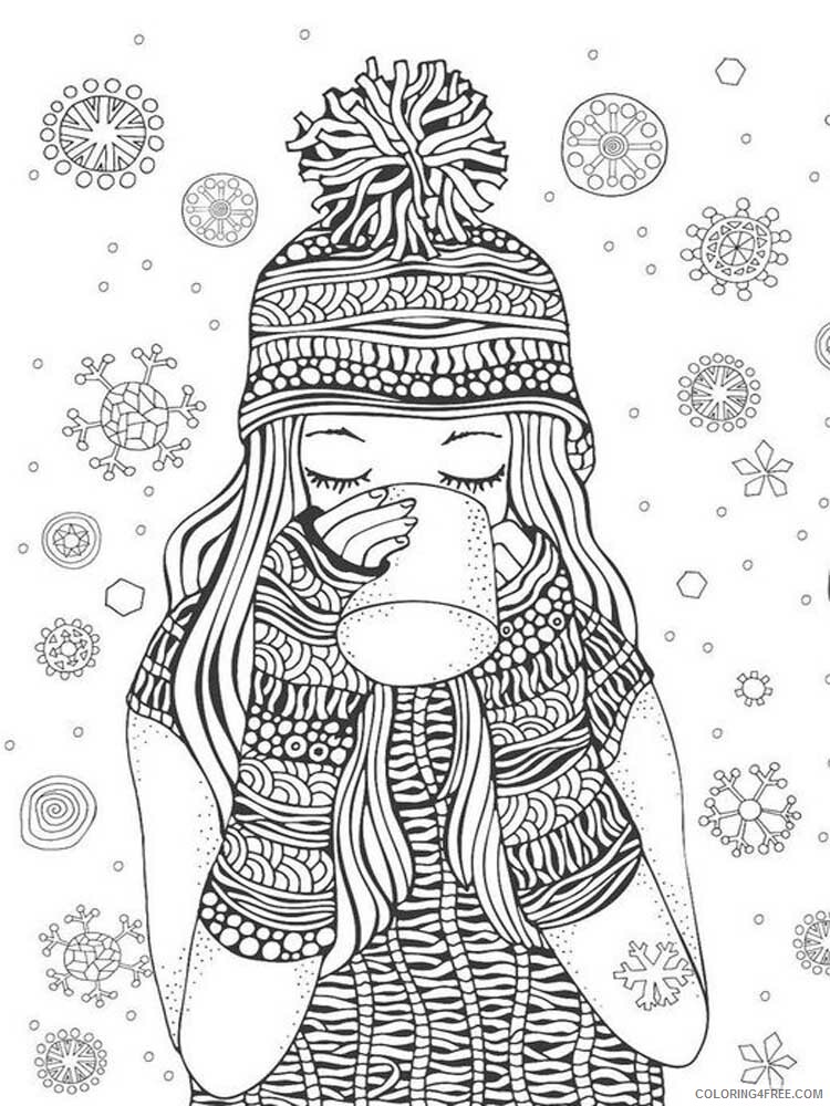 Girl Zentangle Coloring Pages zentangle girl 2 Printable 2020 828 Coloring4free