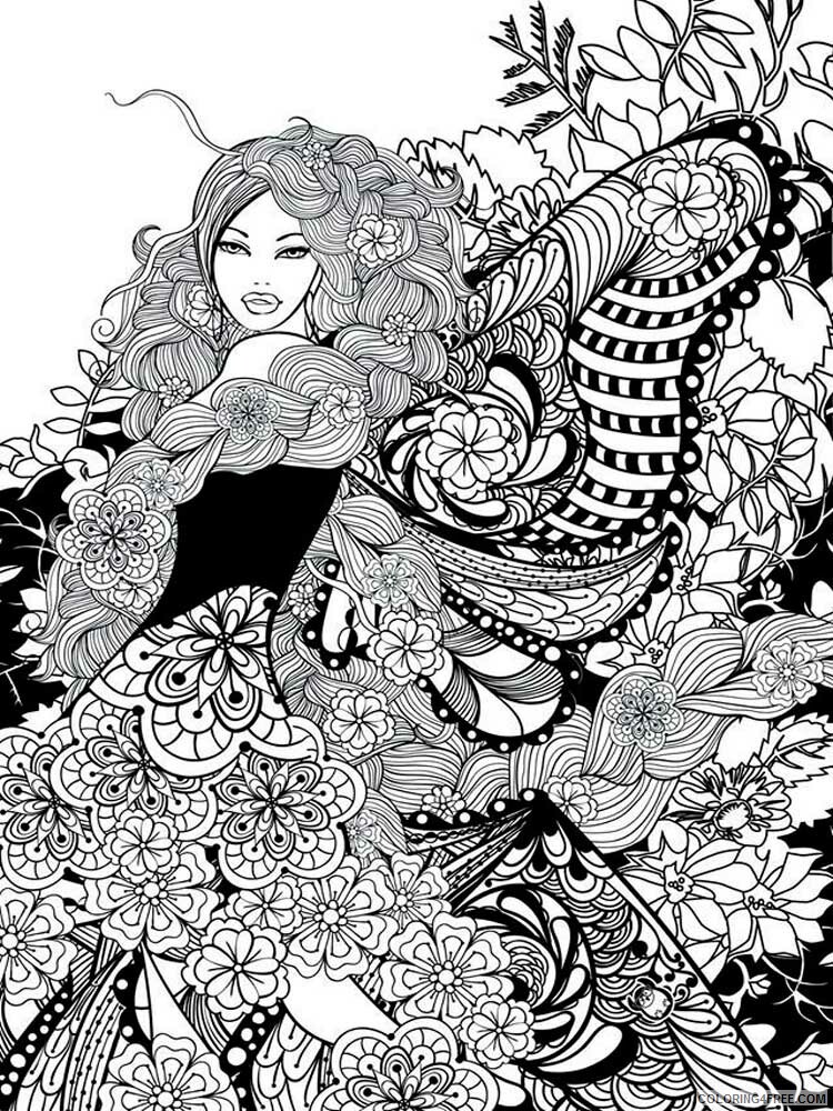 Girl Zentangle Coloring Pages zentangle girl 23 Printable 2020 832 Coloring4free